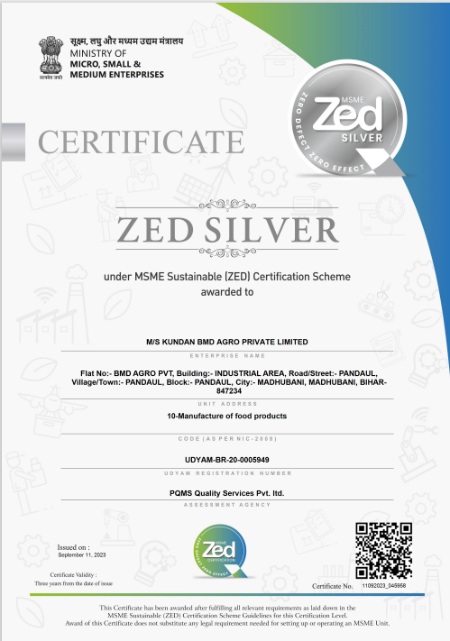 ZED SILVER Certificate